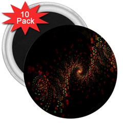 Multicolor Fractals Digital Art Design 3  Magnets (10 Pack)  by Sapixe