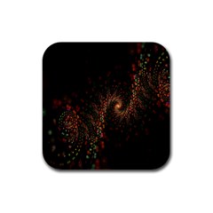 Multicolor Fractals Digital Art Design Rubber Square Coaster (4 Pack)  by Sapixe