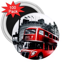 London Bus 3  Magnets (100 Pack) by Sapixe