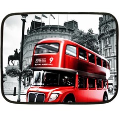 London Bus Double Sided Fleece Blanket (mini)  by Sapixe