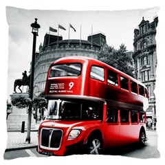 London Bus Large Flano Cushion Case (one Side) by Sapixe