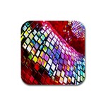 Multicolor Wall Mosaic Rubber Square Coaster (4 pack)  Front