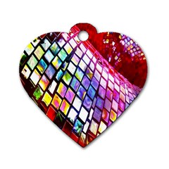 Multicolor Wall Mosaic Dog Tag Heart (two Sides) by Sapixe