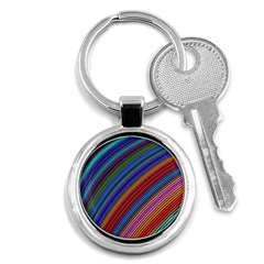 Multicolored Stripe Curve Striped Key Chains (round)  by Sapixe