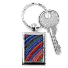 Multicolored Stripe Curve Striped Key Chains (rectangle)  by Sapixe