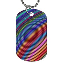 Multicolored Stripe Curve Striped Dog Tag (two Sides) by Sapixe