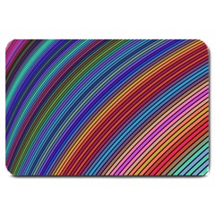 Multicolored Stripe Curve Striped Large Doormat  by Sapixe