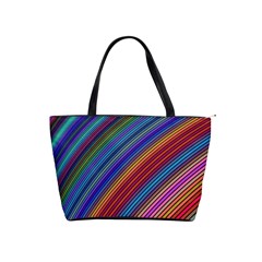 Multicolored Stripe Curve Striped Shoulder Handbags by Sapixe