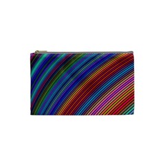 Multicolored Stripe Curve Striped Cosmetic Bag (small)  by Sapixe