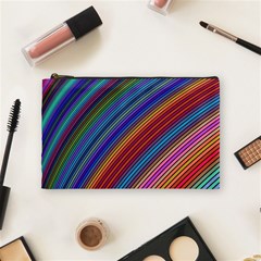 Multicolored Stripe Curve Striped Cosmetic Bag (medium)  by Sapixe