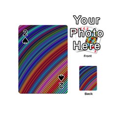 Multicolored Stripe Curve Striped Playing Cards 54 (mini)  by Sapixe