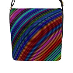 Multicolored Stripe Curve Striped Flap Messenger Bag (l)  by Sapixe