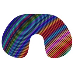 Multicolored Stripe Curve Striped Travel Neck Pillows by Sapixe