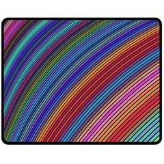 Multicolored Stripe Curve Striped Double Sided Fleece Blanket (medium)  by Sapixe