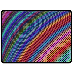 Multicolored Stripe Curve Striped Double Sided Fleece Blanket (large)  by Sapixe