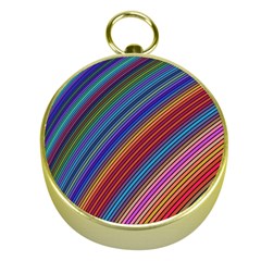 Multicolored Stripe Curve Striped Gold Compasses by Sapixe