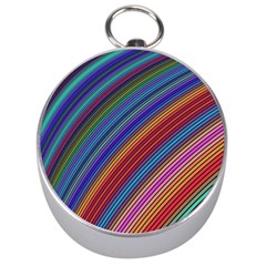 Multicolored Stripe Curve Striped Silver Compasses by Sapixe