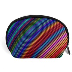 Multicolored Stripe Curve Striped Accessory Pouches (large)  by Sapixe