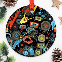 Music Pattern Ornament (round) by Sapixe