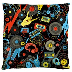 Music Pattern Large Cushion Case (one Side) by Sapixe