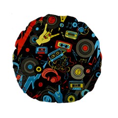 Music Pattern Standard 15  Premium Round Cushions by Sapixe