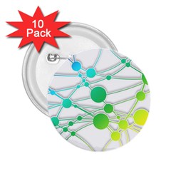 Network Connection Structure Knot 2 25  Buttons (10 Pack)  by Sapixe