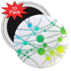 Network Connection Structure Knot 3  Magnets (10 Pack)  by Sapixe