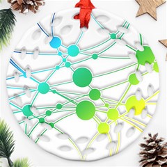 Network Connection Structure Knot Round Filigree Ornament (two Sides) by Sapixe