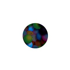 Multicolored Patterned Spheres 3d 1  Mini Buttons by Sapixe