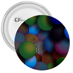 Multicolored Patterned Spheres 3d 3  Buttons by Sapixe