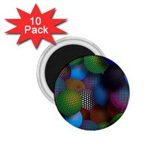 Multicolored Patterned Spheres 3d 1 75  Magnets (10 Pack)  by Sapixe