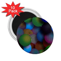 Multicolored Patterned Spheres 3d 2 25  Magnets (10 Pack)  by Sapixe