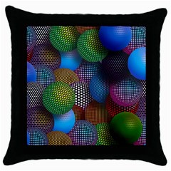 Multicolored Patterned Spheres 3d Throw Pillow Case (black) by Sapixe