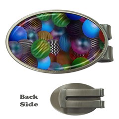 Multicolored Patterned Spheres 3d Money Clips (oval)  by Sapixe