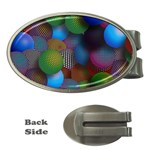 Multicolored Patterned Spheres 3d Money Clips (Oval)  Front