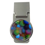 Multicolored Patterned Spheres 3d Money Clips (Round)  Front