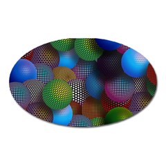 Multicolored Patterned Spheres 3d Oval Magnet by Sapixe