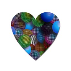 Multicolored Patterned Spheres 3d Heart Magnet by Sapixe