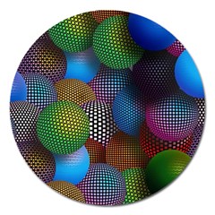 Multicolored Patterned Spheres 3d Magnet 5  (round) by Sapixe