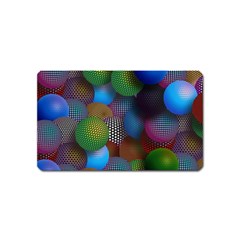 Multicolored Patterned Spheres 3d Magnet (name Card) by Sapixe