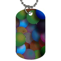 Multicolored Patterned Spheres 3d Dog Tag (two Sides) by Sapixe