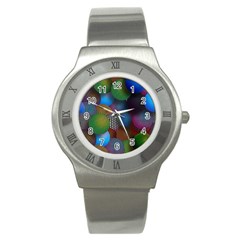 Multicolored Patterned Spheres 3d Stainless Steel Watch by Sapixe