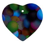 Multicolored Patterned Spheres 3d Heart Ornament (Two Sides) Back