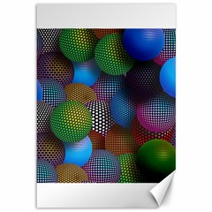 Multicolored Patterned Spheres 3d Canvas 12  X 18   by Sapixe