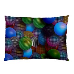 Multicolored Patterned Spheres 3d Pillow Case by Sapixe