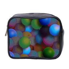 Multicolored Patterned Spheres 3d Mini Toiletries Bag 2-side by Sapixe