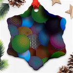 Multicolored Patterned Spheres 3d Snowflake Ornament (Two Sides) Front