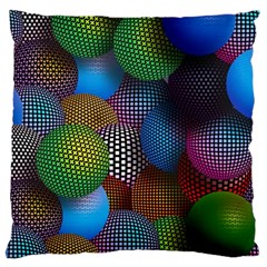 Multicolored Patterned Spheres 3d Large Cushion Case (one Side) by Sapixe