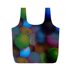 Multicolored Patterned Spheres 3d Full Print Recycle Bags (m)  by Sapixe