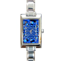 Network Connection Structure Knot Rectangle Italian Charm Watch by Sapixe